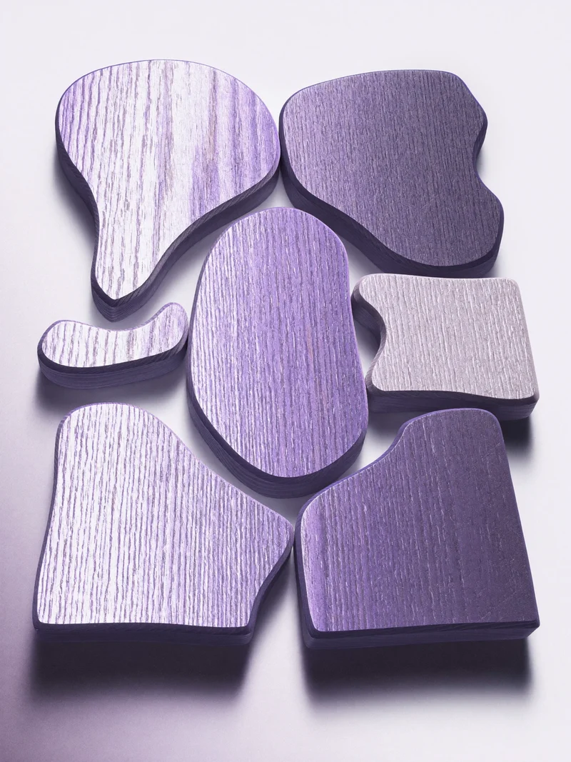 Illustration eines abstrakten Holzpuzzles als fiktive Designstudie